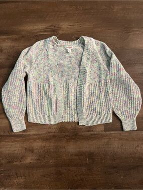 Cat & Jack Pastel Rainbow Open Knit Cardigan